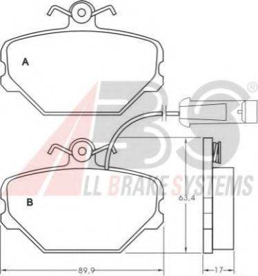 A.B.S. 36630 OE - Тормозные колодки, дисковые, комплект avtokuzovplus.com.ua