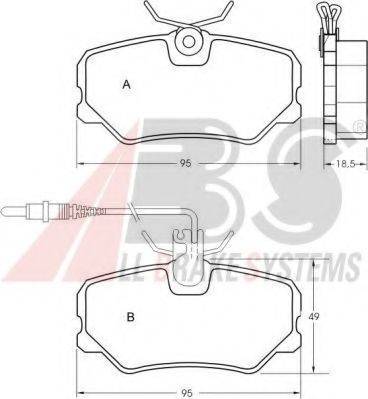 A.B.S. 36651 OE - Тормозные колодки, дисковые, комплект avtokuzovplus.com.ua