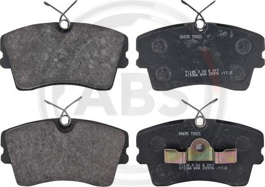 A.B.S. 36695 - Гальмівні колодки, дискові гальма autocars.com.ua
