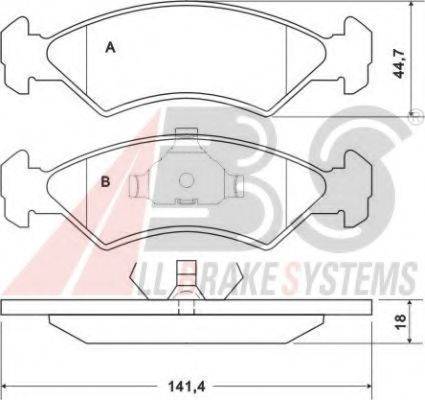 A.B.S. 36707 OE - Гальмівні колодки, дискові гальма autocars.com.ua