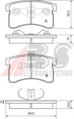 A.B.S. 36745 OE - Тормозные колодки, дисковые, комплект avtokuzovplus.com.ua