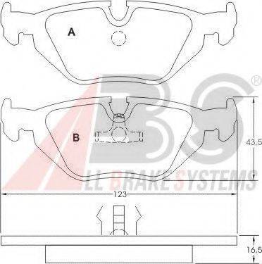 A.B.S. 36824 OE - Тормозные колодки, дисковые, комплект avtokuzovplus.com.ua