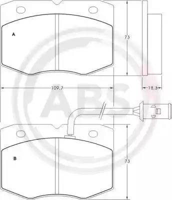 A.B.S. 36843 - Тормозные колодки, дисковые, комплект autodnr.net