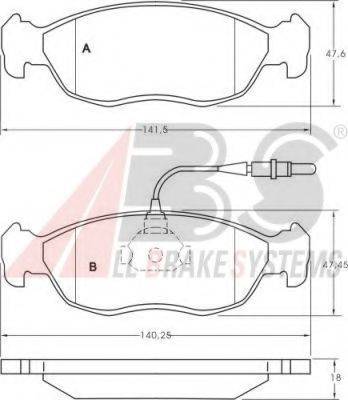 A.B.S. 36850 OE - Тормозные колодки, дисковые, комплект avtokuzovplus.com.ua