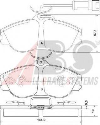 A.B.S. 36856 OE - Гальмівні колодки, дискові гальма autocars.com.ua