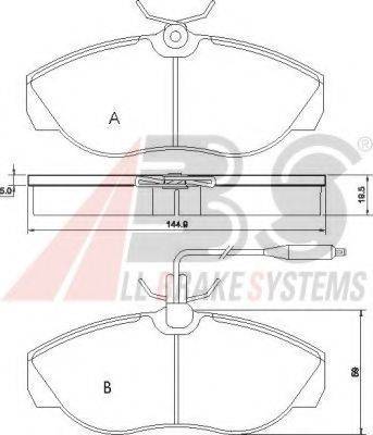 A.B.S. 36883 OE - Гальмівні колодки, дискові гальма autocars.com.ua