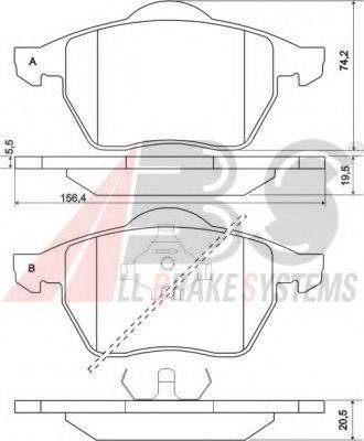 A.B.S. 36898 OE - Тормозные колодки, дисковые, комплект avtokuzovplus.com.ua