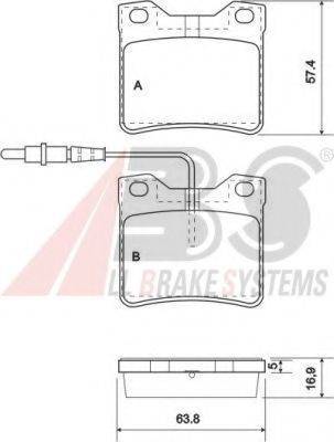 A.B.S. 37009 OE - Тормозные колодки, дисковые, комплект avtokuzovplus.com.ua