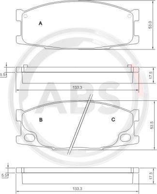 A.B.S. 37026 - Гальмівні колодки, дискові гальма autocars.com.ua