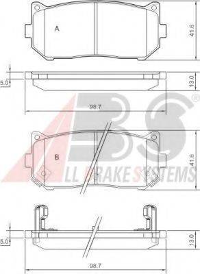 A.B.S. 37045 OE - Тормозные колодки, дисковые, комплект avtokuzovplus.com.ua