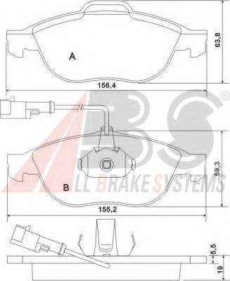 A.B.S. 37064 OE - Гальмівні колодки, дискові гальма autocars.com.ua