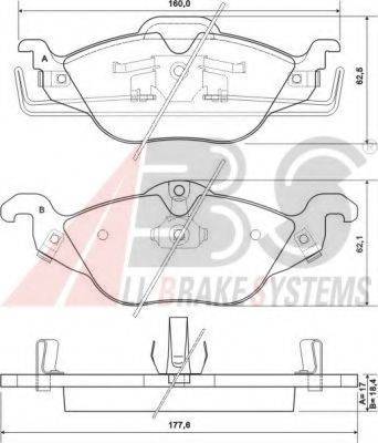 A.B.S. 37065 OE - Тормозные колодки, дисковые, комплект autodnr.net