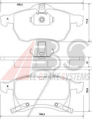 A.B.S. 37076 OE - Гальмівні колодки, дискові гальма autocars.com.ua