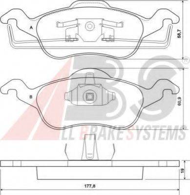 A.B.S. 37100 OE - Гальмівні колодки, дискові гальма autocars.com.ua