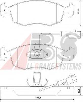 A.B.S. 37122 OE - Гальмівні колодки, дискові гальма autocars.com.ua