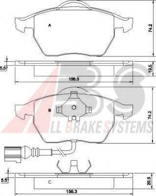 A.B.S. 37133 OE - Гальмівні колодки, дискові гальма autocars.com.ua