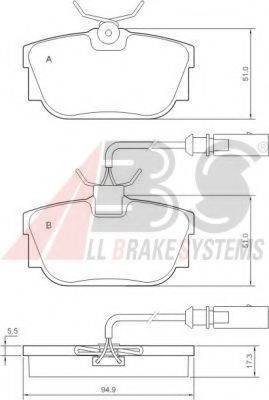 A.B.S. 37142 OE - Тормозные колодки, дисковые, комплект autodnr.net