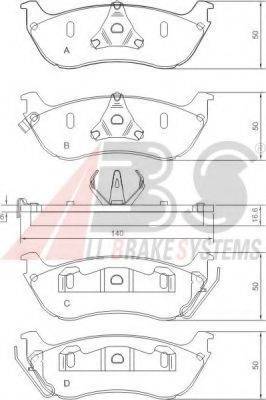 A.B.S. 37148 OE - Гальмівні колодки, дискові гальма autocars.com.ua