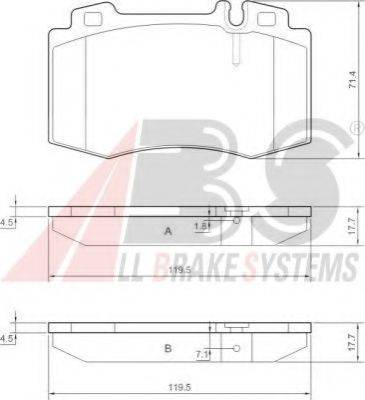 A.B.S. 37149 OE - Тормозные колодки, дисковые, комплект autodnr.net