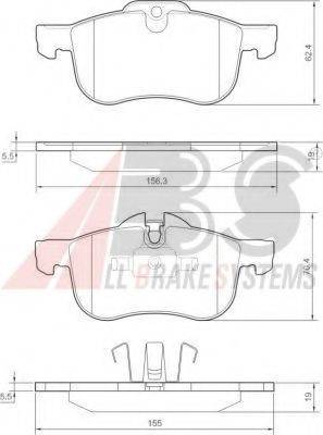 A.B.S. 37151 OE - Гальмівні колодки, дискові гальма autocars.com.ua