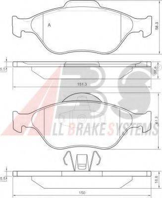 A.B.S. 37195 OE - Тормозные колодки, дисковые, комплект avtokuzovplus.com.ua