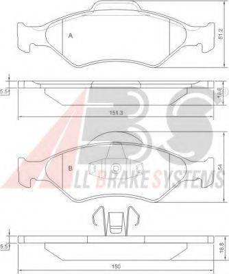 A.B.S. 37196 OE - Гальмівні колодки, дискові гальма autocars.com.ua