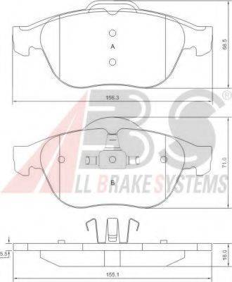 A.B.S. 37218 OE - Гальмівні колодки, дискові гальма autocars.com.ua