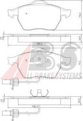 A.B.S. 37239 OE - Тормозные колодки, дисковые, комплект avtokuzovplus.com.ua