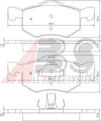 A.B.S. 37255 OE - Тормозные колодки, дисковые, комплект autodnr.net