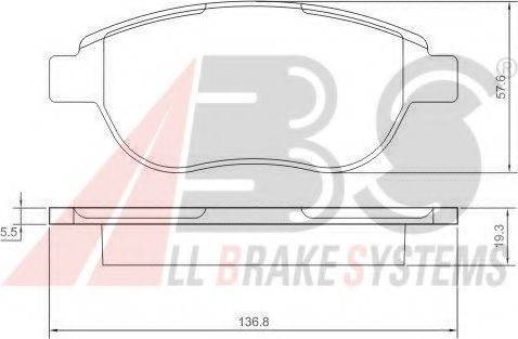 A.B.S. 37273 OE - Гальмівні колодки, дискові гальма autocars.com.ua