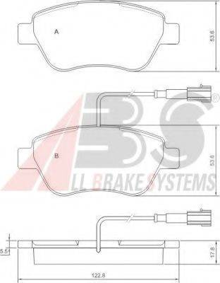 A.B.S. 37280 OE - Гальмівні колодки, дискові гальма autocars.com.ua