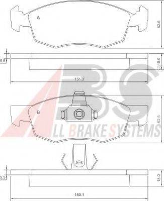 A.B.S. 37286 OE - Гальмівні колодки, дискові гальма autocars.com.ua