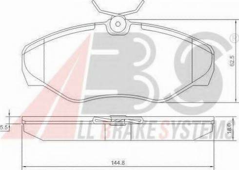 A.B.S. 37287 OE - Гальмівні колодки, дискові гальма autocars.com.ua