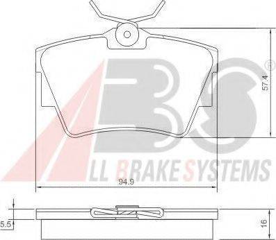 A.B.S. 37288 OE - Гальмівні колодки, дискові гальма autocars.com.ua