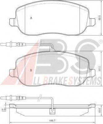 A.B.S. 37329 OE - Гальмівні колодки, дискові гальма autocars.com.ua