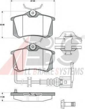 A.B.S. 37334 OE - Гальмівні колодки, дискові гальма autocars.com.ua