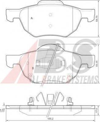 A.B.S. 37359 OE - Тормозные колодки, дисковые, комплект autodnr.net