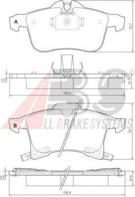 A.B.S. 37361 OE - Гальмівні колодки, дискові гальма autocars.com.ua