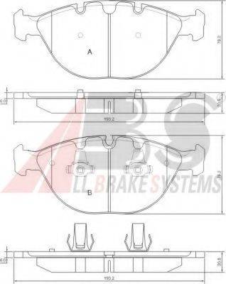 A.B.S. 37369 OE - Гальмівні колодки, дискові гальма autocars.com.ua