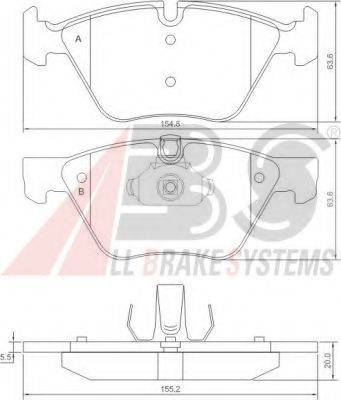 A.B.S. 37409 OE - Гальмівні колодки, дискові гальма autocars.com.ua