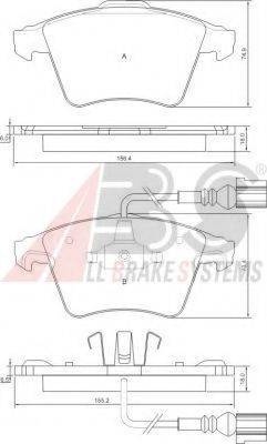 A.B.S. 37416 OE - Гальмівні колодки, дискові гальма autocars.com.ua