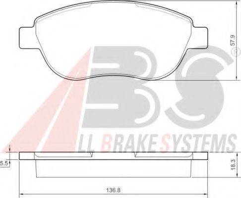 A.B.S. 37418 OE - Гальмівні колодки, дискові гальма autocars.com.ua