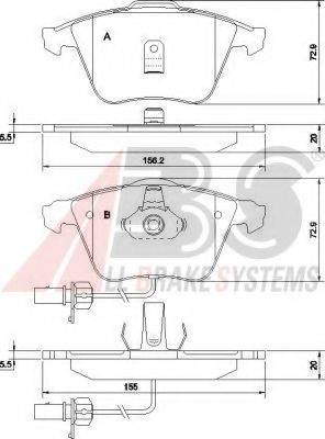 A.B.S. 37425 OE - Гальмівні колодки, дискові гальма autocars.com.ua