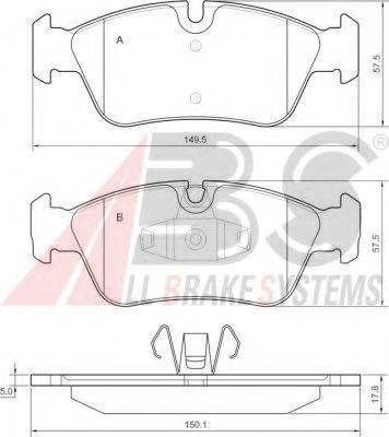 A.B.S. 37436 OE - Гальмівні колодки, дискові гальма autocars.com.ua