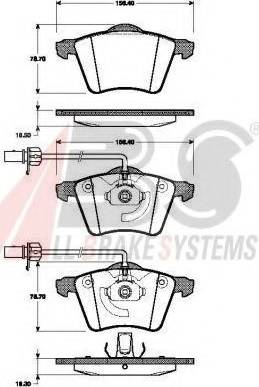 A.B.S. 37453 OE - Гальмівні колодки, дискові гальма autocars.com.ua