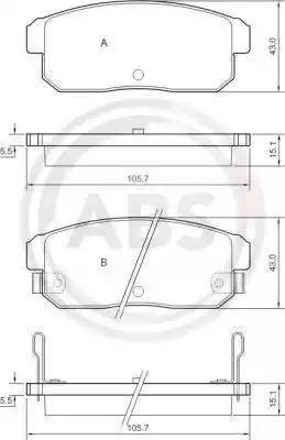 A.B.S. 37473 - Тормозные колодки, дисковые, комплект avtokuzovplus.com.ua