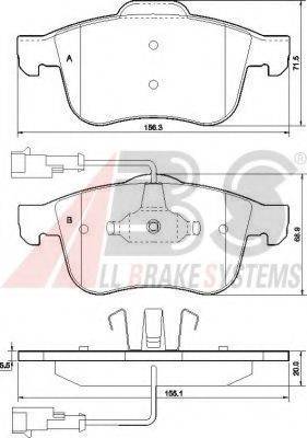 A.B.S. 37485 OE - Гальмівні колодки, дискові гальма autocars.com.ua