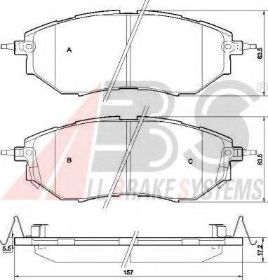 A.B.S. 37502 OE - Гальмівні колодки, дискові гальма autocars.com.ua