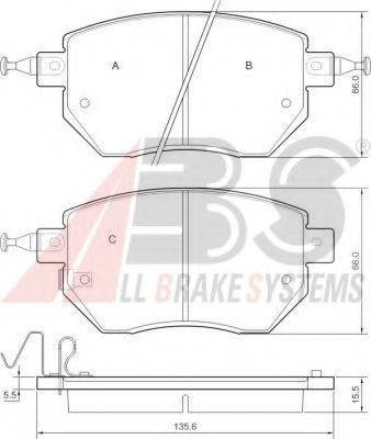 A.B.S. 37504 OE - Гальмівні колодки, дискові гальма autocars.com.ua