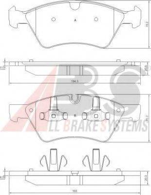 A.B.S. 37507 OE - Гальмівні колодки, дискові гальма autocars.com.ua